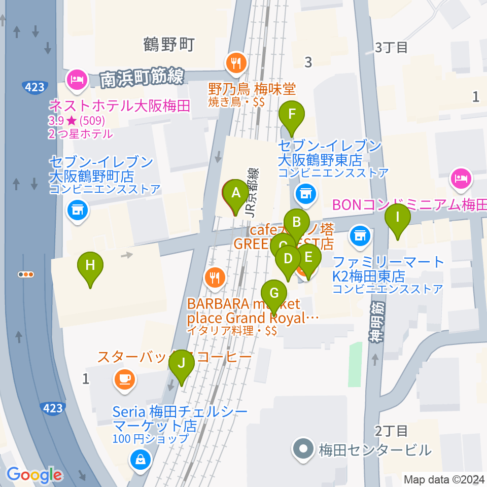 NOON+CAFE周辺のカフェ一覧地図