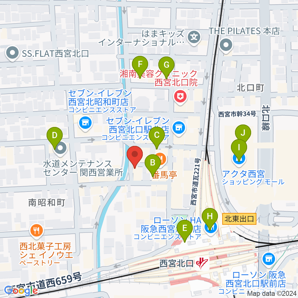 RJ&BME'S周辺のカフェ一覧地図