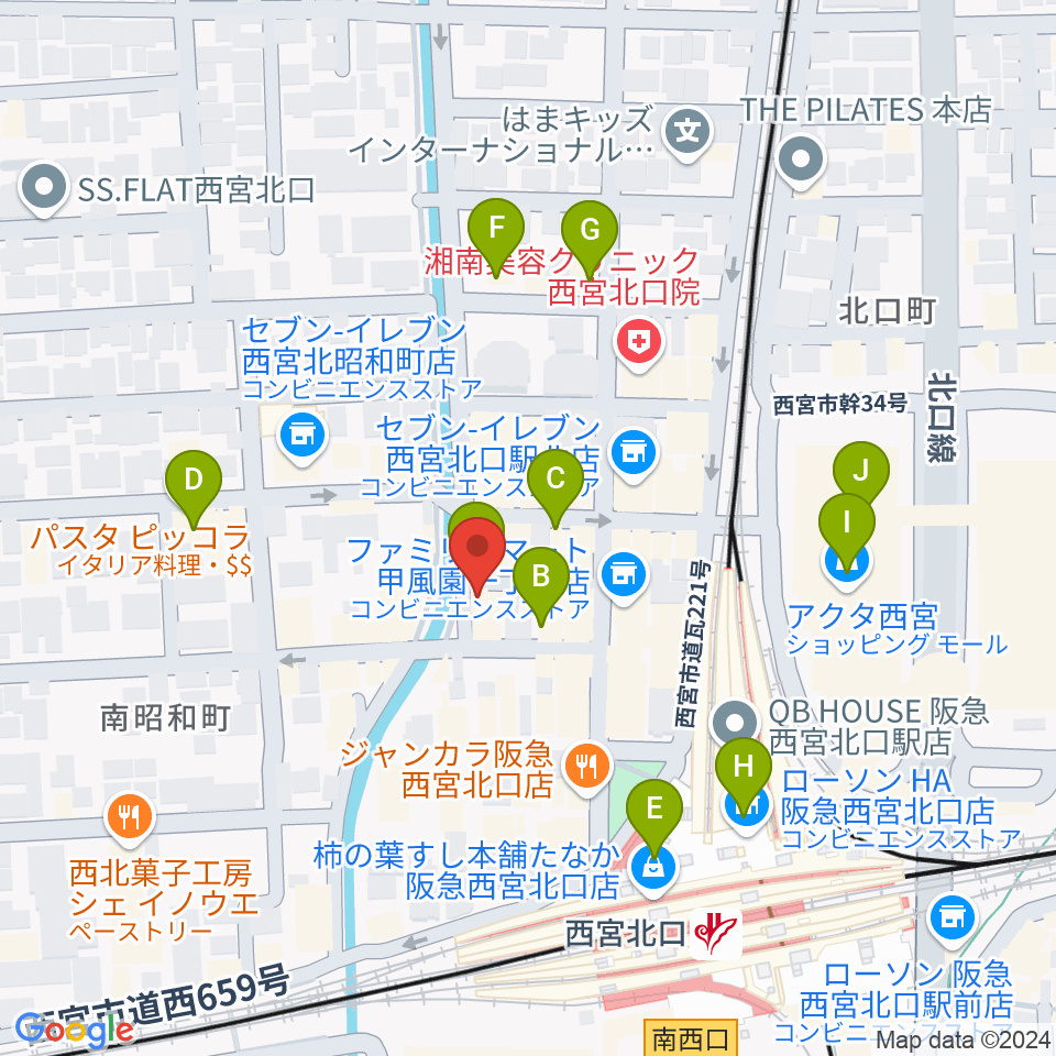 RJ&BME'S周辺のカフェ一覧地図