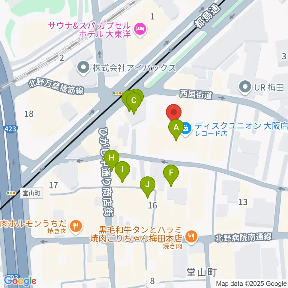 JAZZ ON TOP ACTⅢ店周辺のカフェ一覧地図