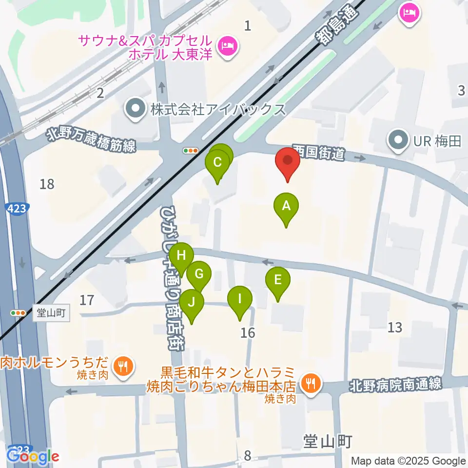 JAZZ ON TOP ACTⅢ店周辺のカフェ一覧地図