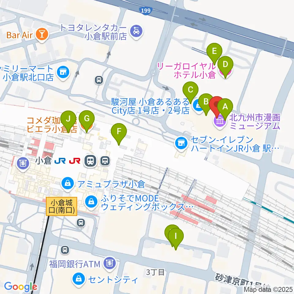 サウンドブギー小倉店周辺のカフェ一覧地図