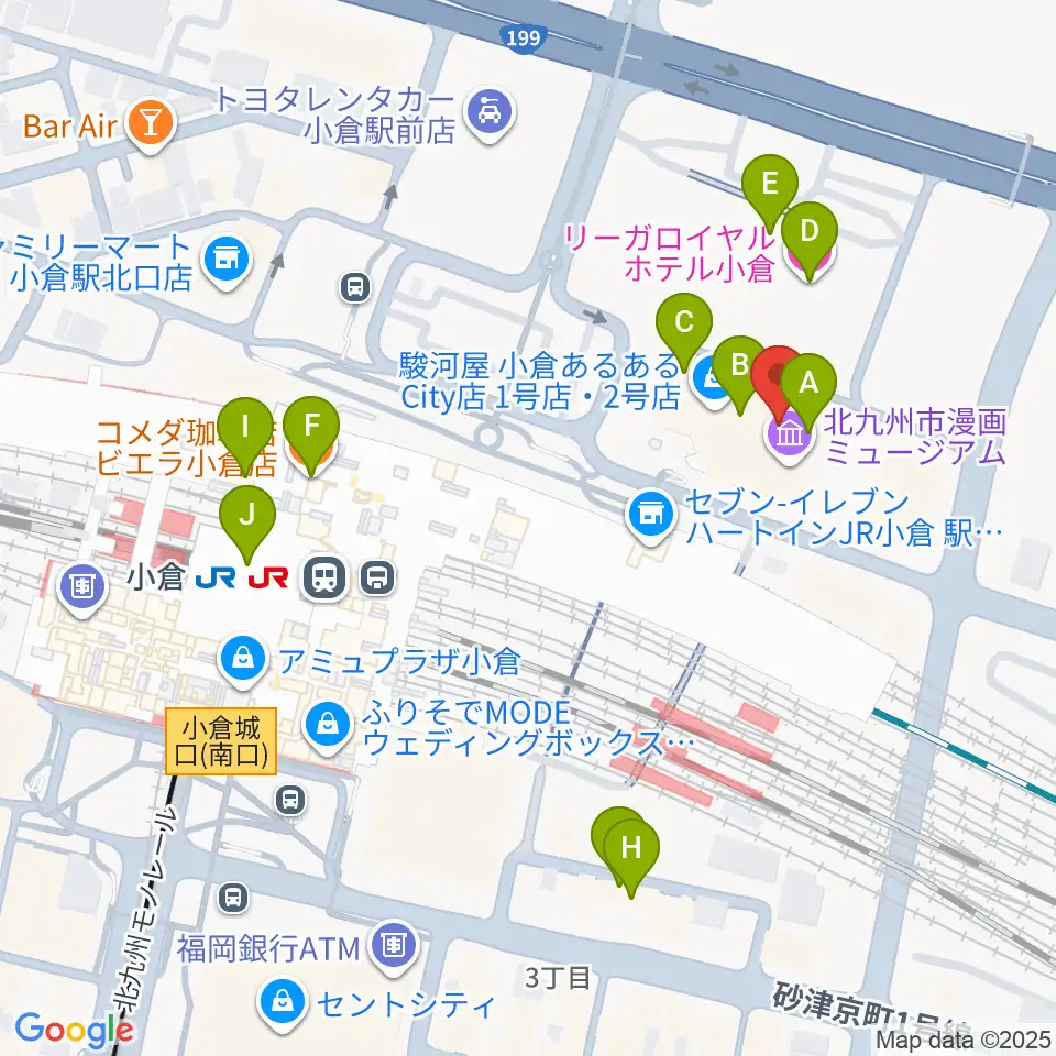 サウンドブギー小倉店周辺のカフェ一覧地図