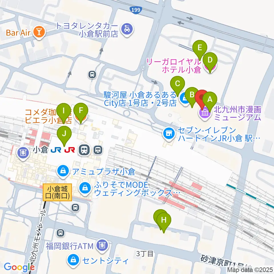 サウンドブギー小倉店周辺のカフェ一覧地図