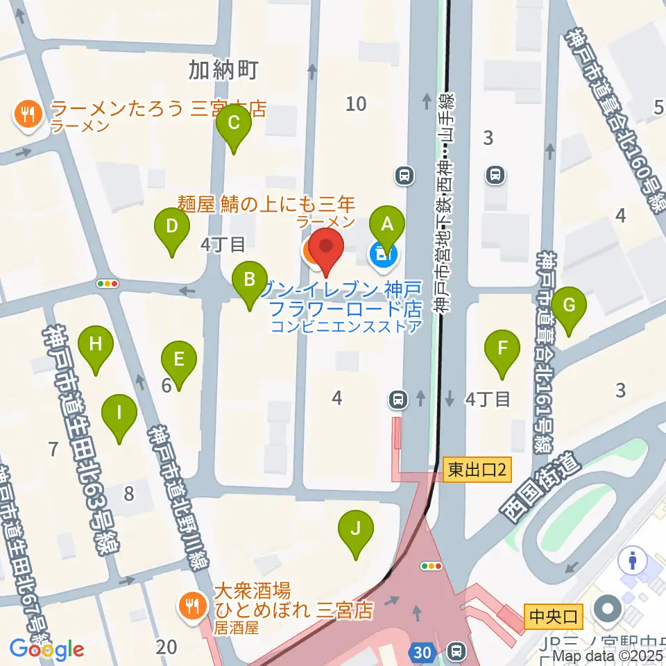 神戸BLUEPORT周辺のカフェ一覧地図