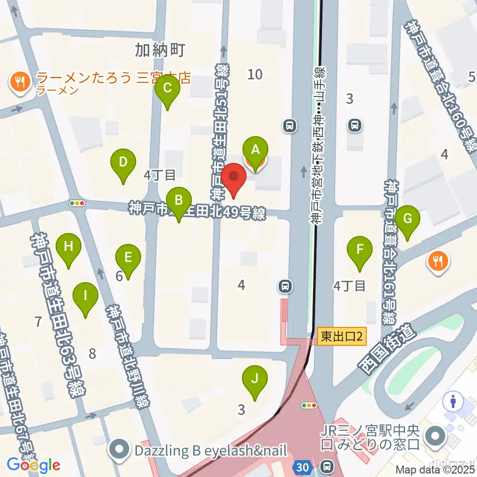 神戸BLUEPORT周辺のカフェ一覧地図