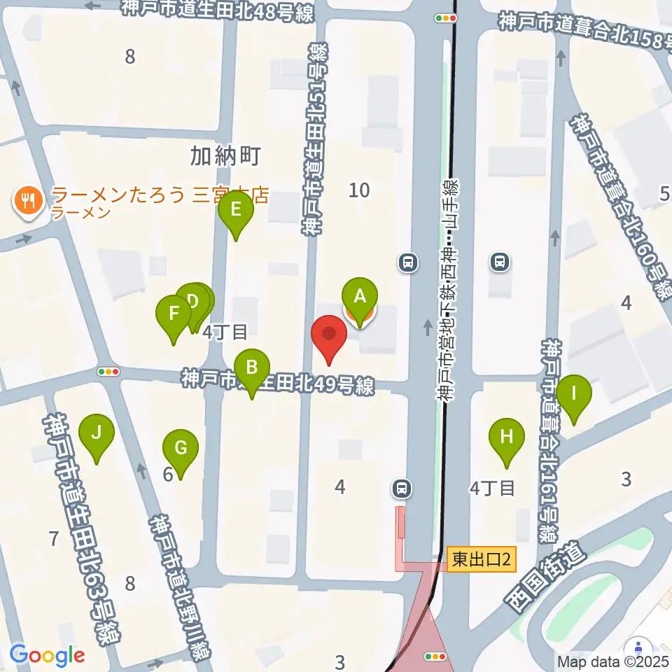 神戸BLUEPORT周辺のカフェ一覧地図