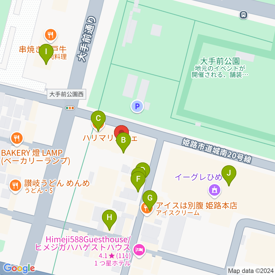 姫路ベータ周辺のカフェ一覧地図