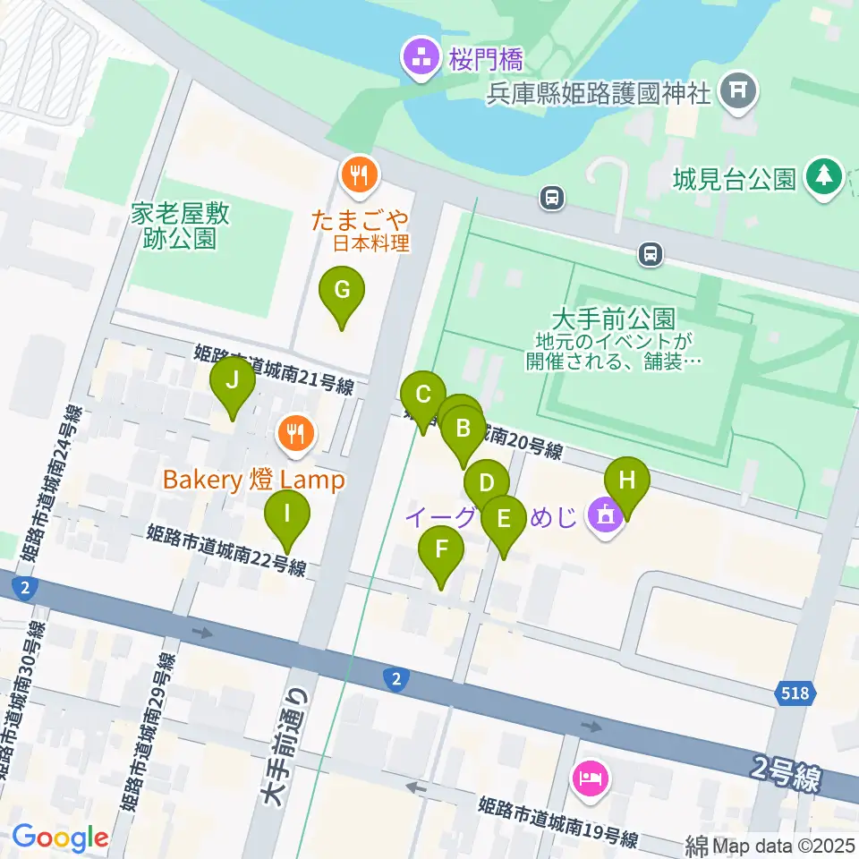 姫路ベータ周辺のカフェ一覧地図