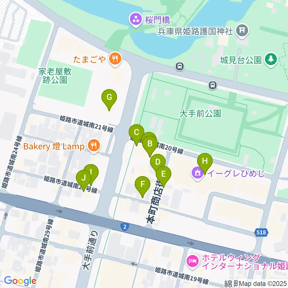 姫路ベータ周辺のカフェ一覧地図
