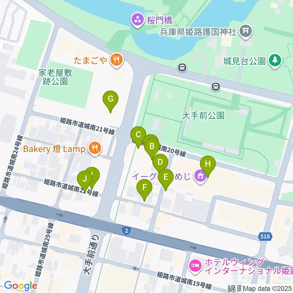 姫路ベータ周辺のカフェ一覧地図