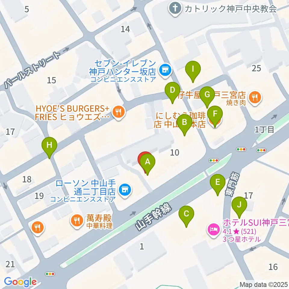 reggae bar JAMDUNG周辺のカフェ一覧地図