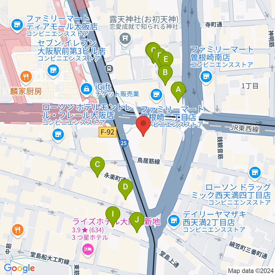 ザ・フェニックスホール周辺のカフェ一覧地図