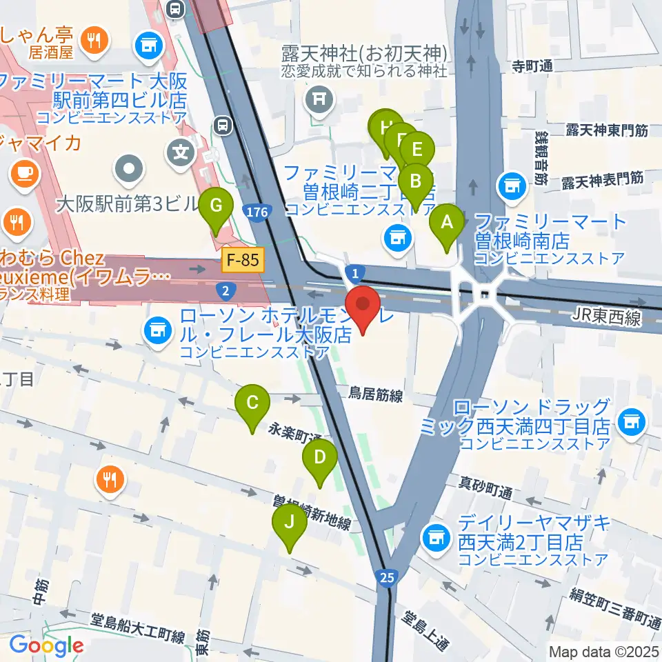 ザ・フェニックスホール周辺のカフェ一覧地図