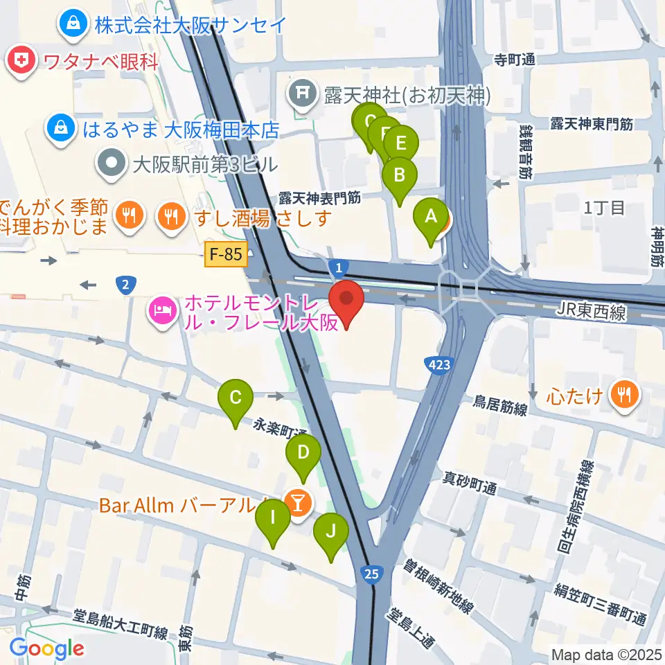 ザ・フェニックスホール周辺のカフェ一覧地図
