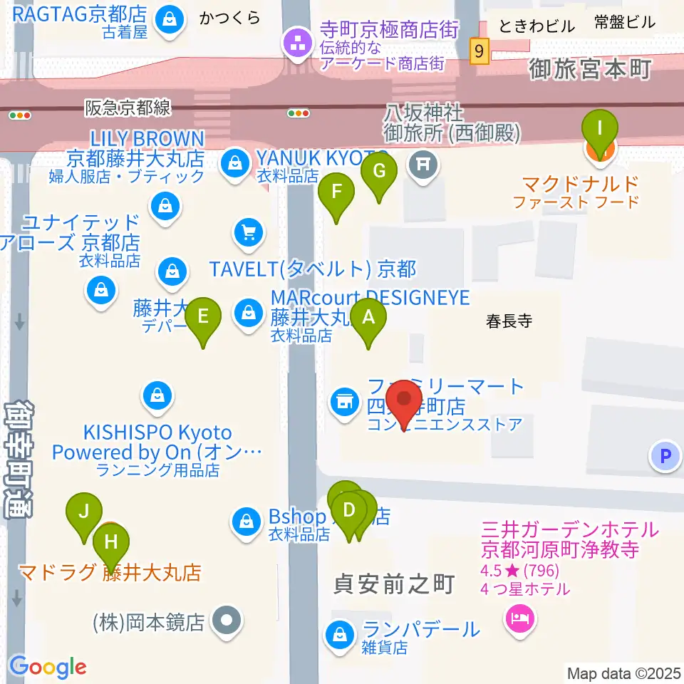 都雅都雅 トガトガ周辺のカフェ一覧地図