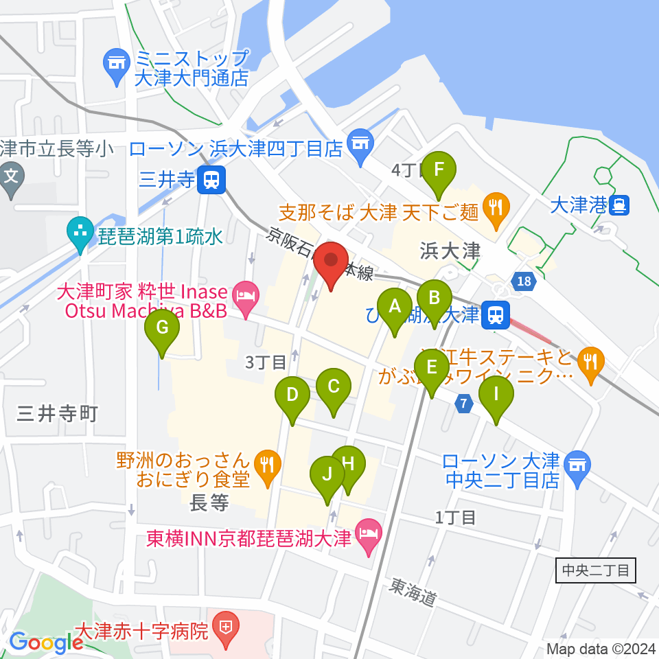 滋賀B-FLAT周辺のカフェ一覧地図
