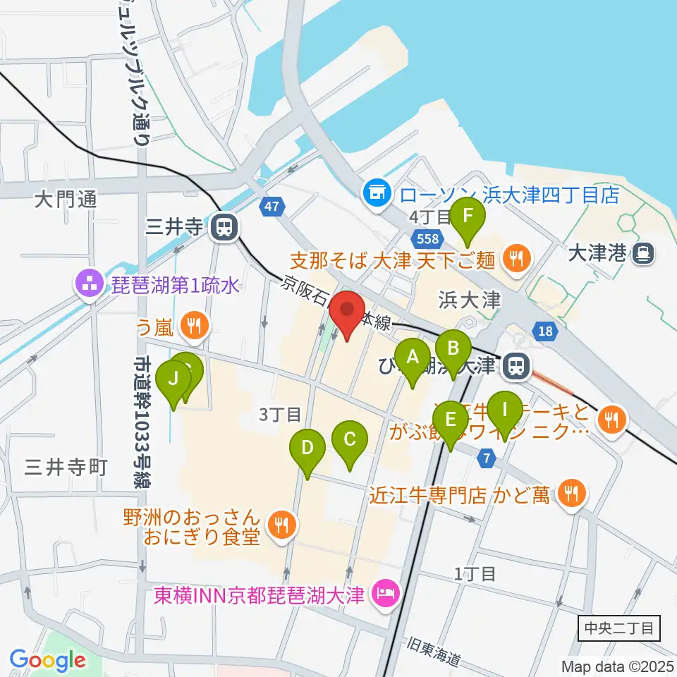 滋賀B-FLAT周辺のカフェ一覧地図