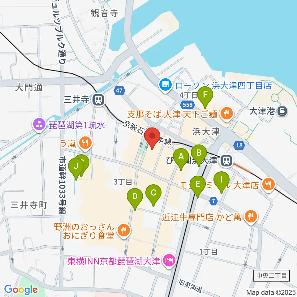 滋賀B-FLAT周辺のカフェ一覧地図