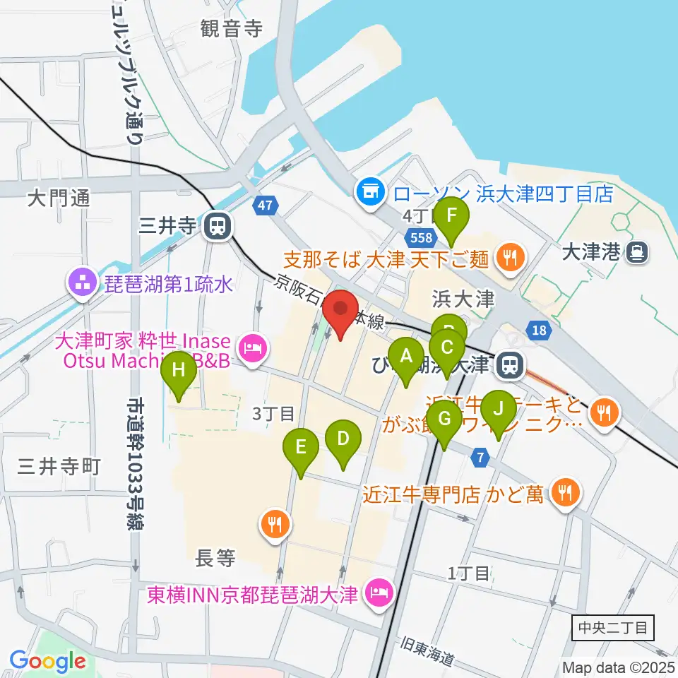 滋賀B-FLAT周辺のカフェ一覧地図