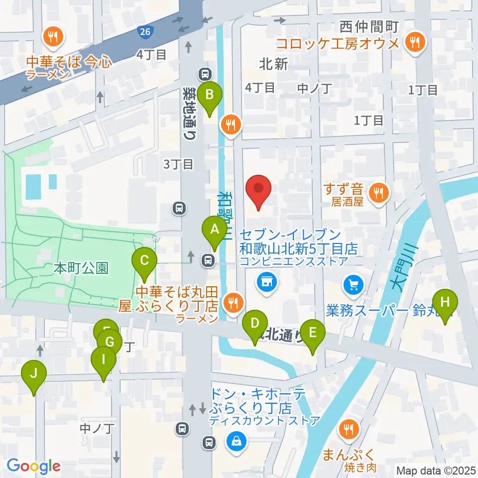 和歌山CLUB GATE周辺のカフェ一覧地図