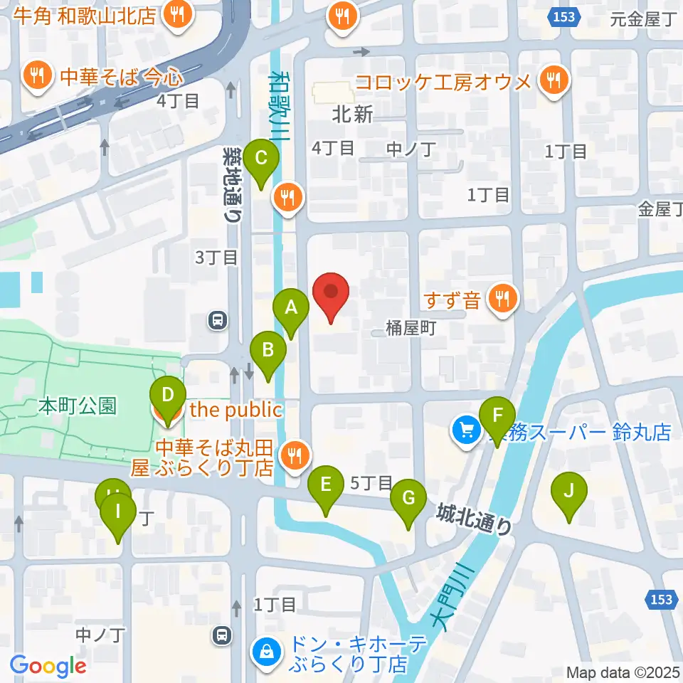 和歌山CLUB GATE周辺のカフェ一覧地図