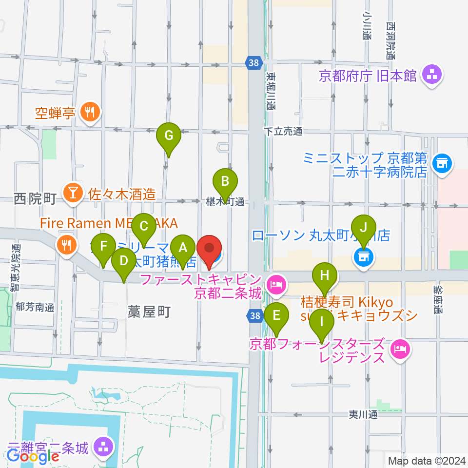 京都AFTER BEAT周辺のカフェ一覧地図