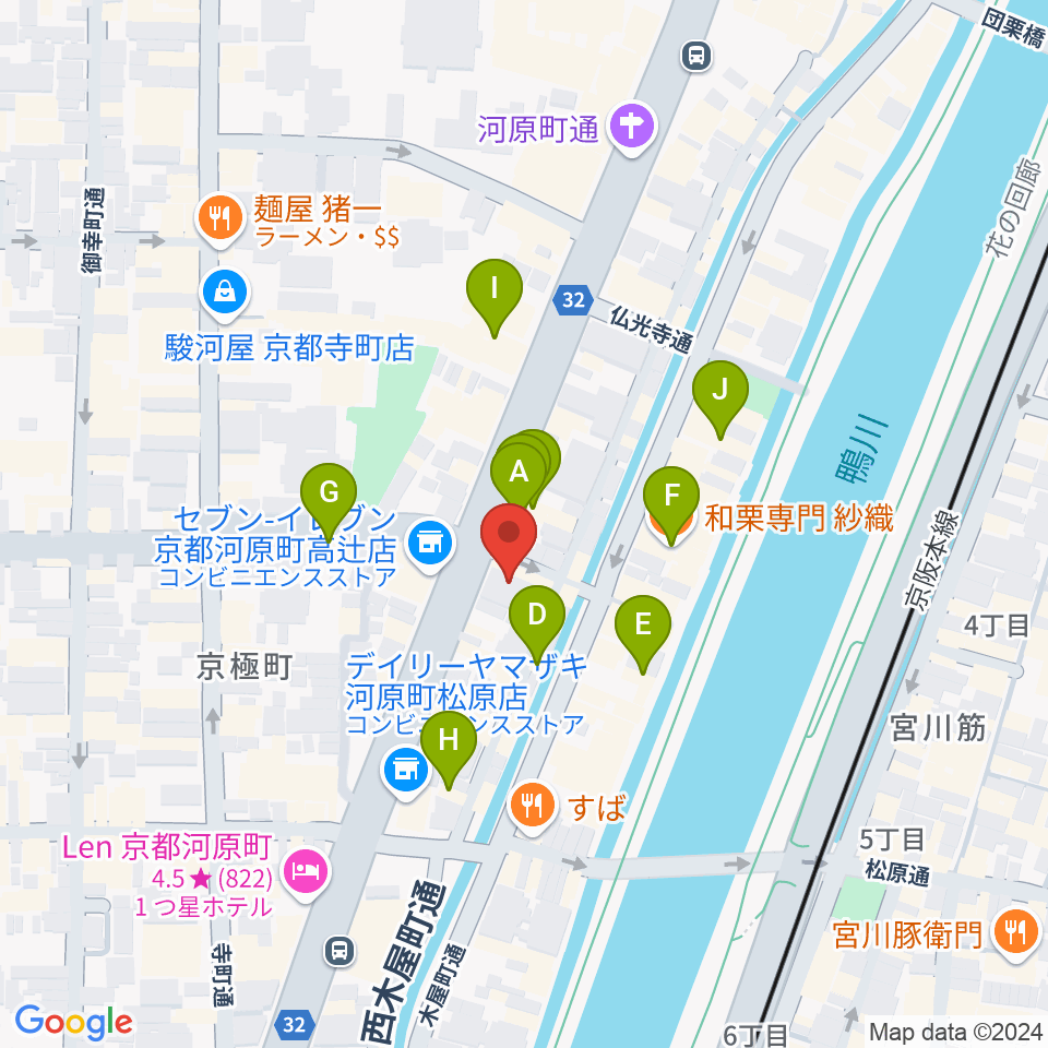 京都アークデュウ周辺のカフェ一覧地図