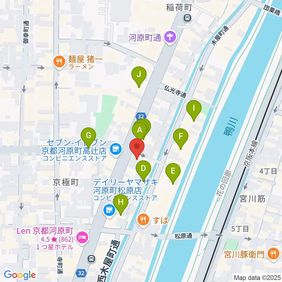 京都アークデュウ周辺のカフェ一覧地図