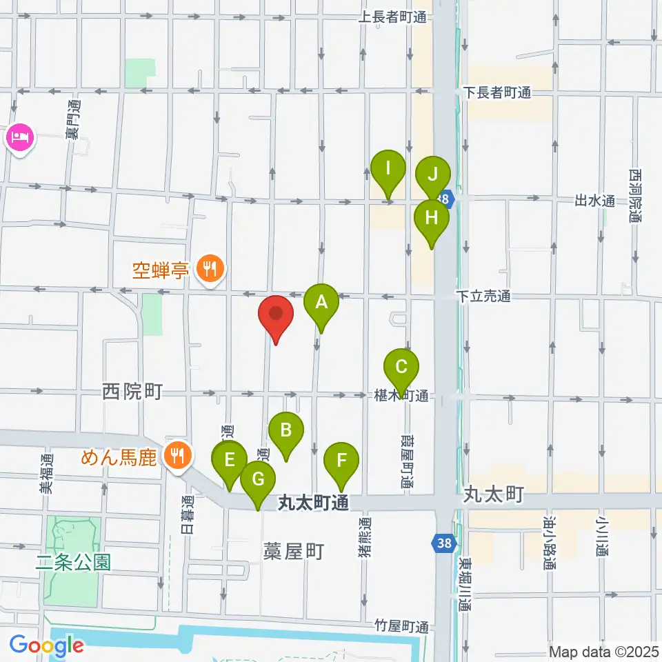 拾得周辺のカフェ一覧地図
