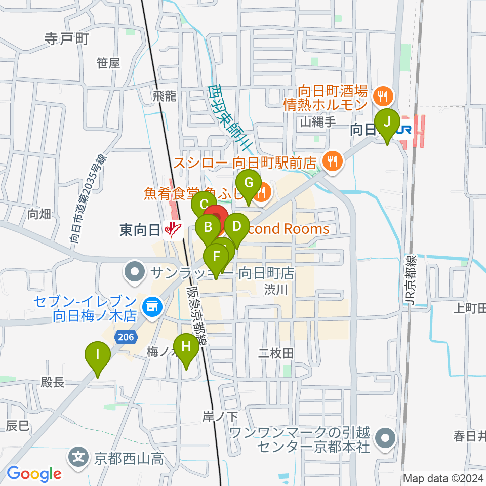 Second Rooms周辺のカフェ一覧地図