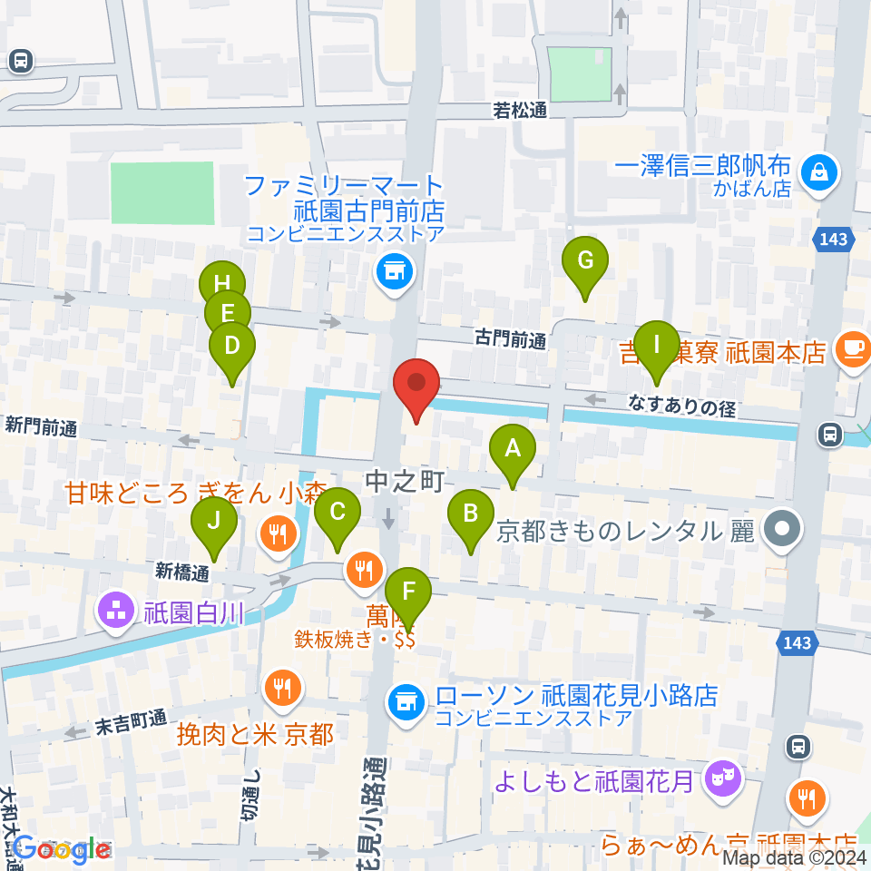 JAZZ LIVE CANDY周辺のカフェ一覧地図