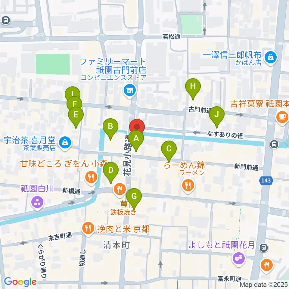 JAZZ LIVE CANDY周辺のカフェ一覧地図