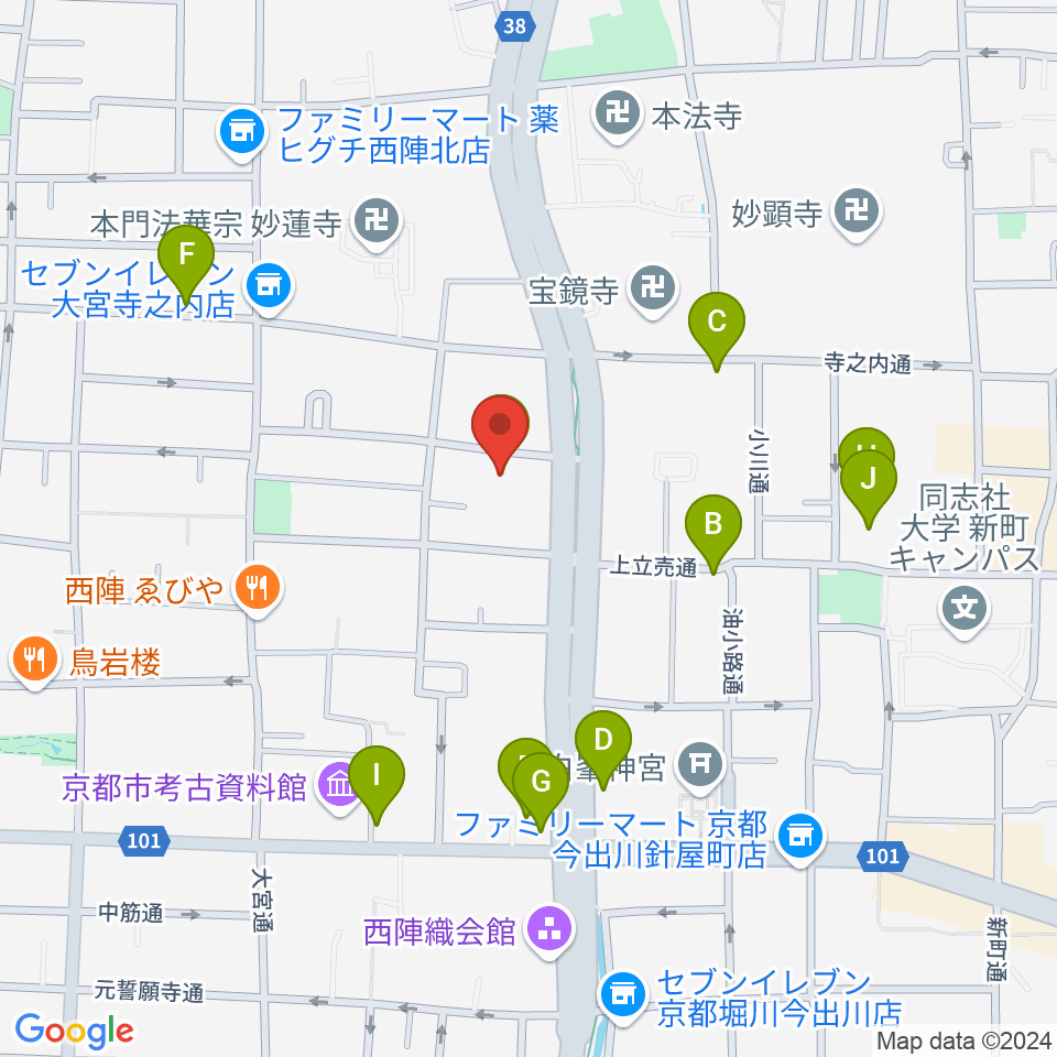 京都ヴィンセント周辺のカフェ一覧地図