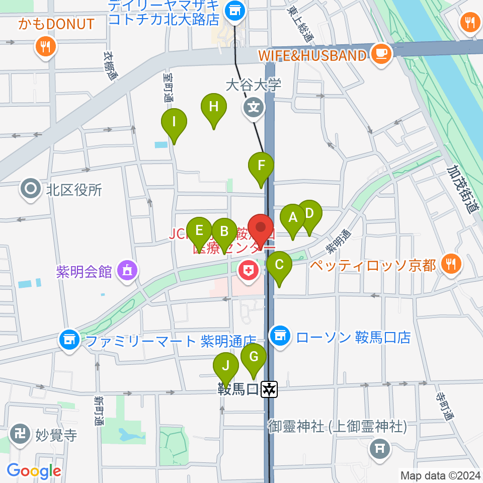 京都ケニーズ周辺のカフェ一覧地図