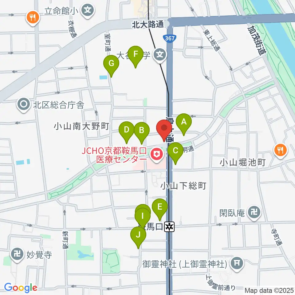 京都ケニーズ周辺のカフェ一覧地図