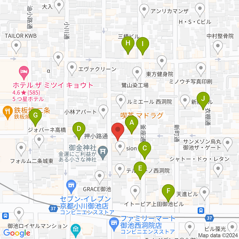 京都nano周辺のカフェ一覧地図