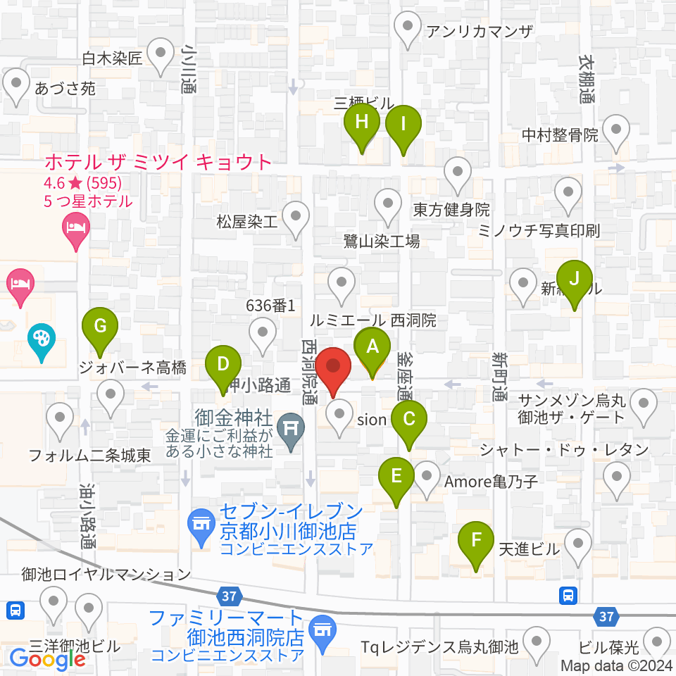 京都nano周辺のカフェ一覧地図