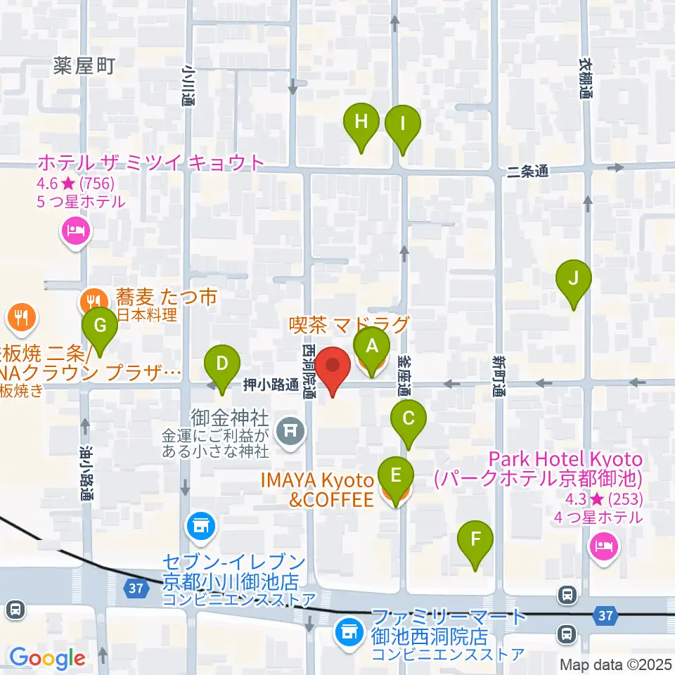 京都nano周辺のカフェ一覧地図
