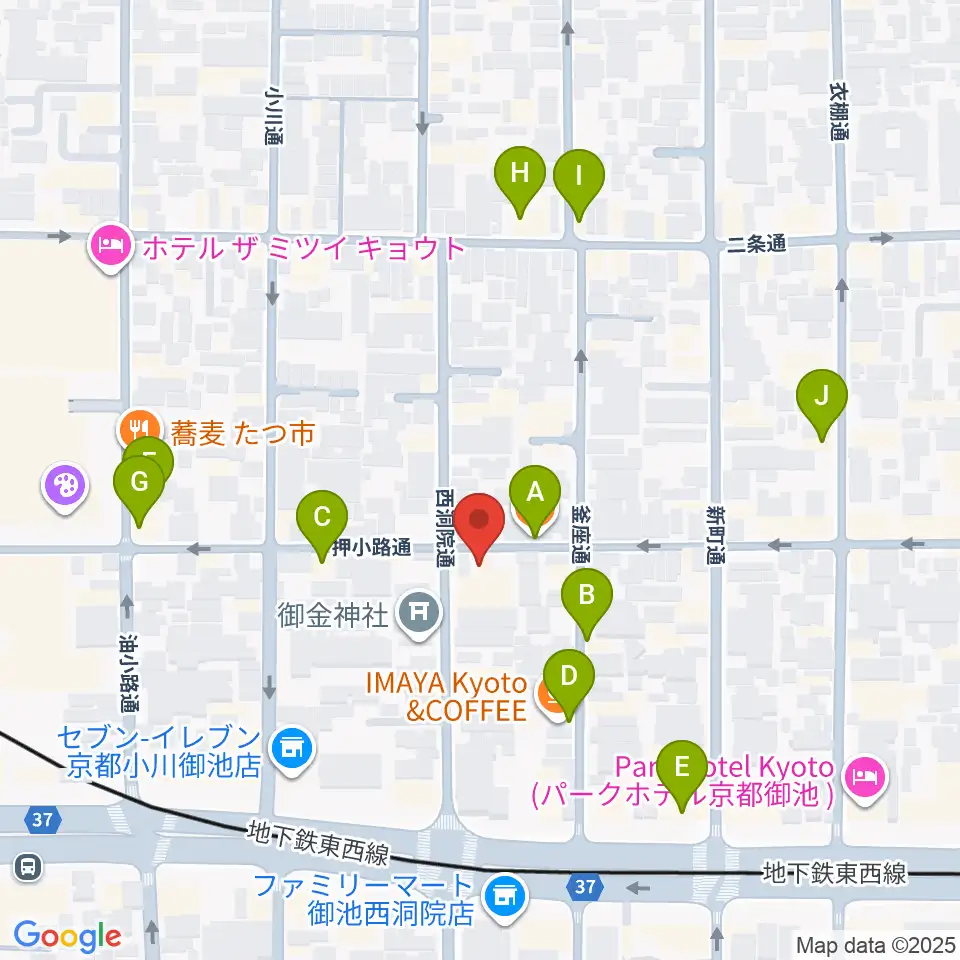 京都nano周辺のカフェ一覧地図