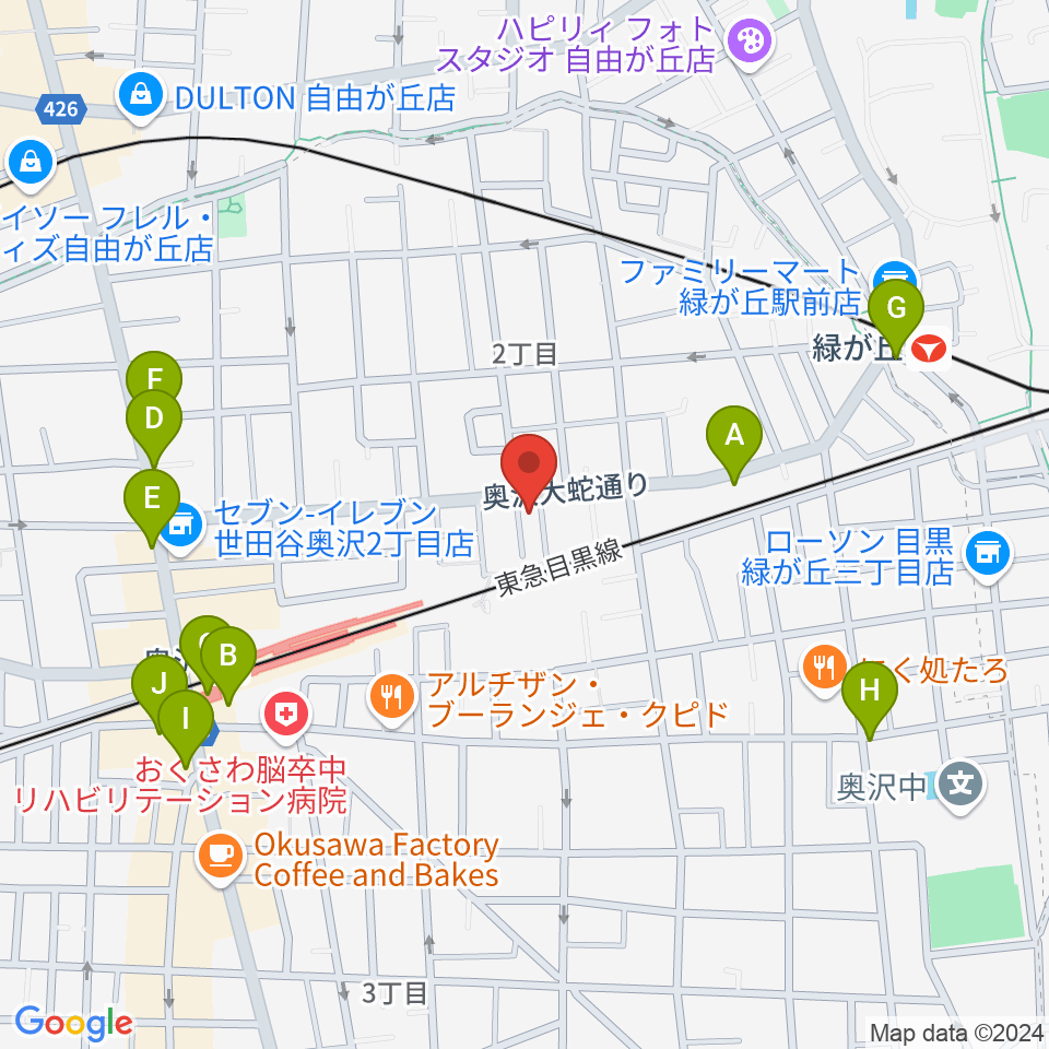 パストラルサウンド周辺のカフェ一覧地図