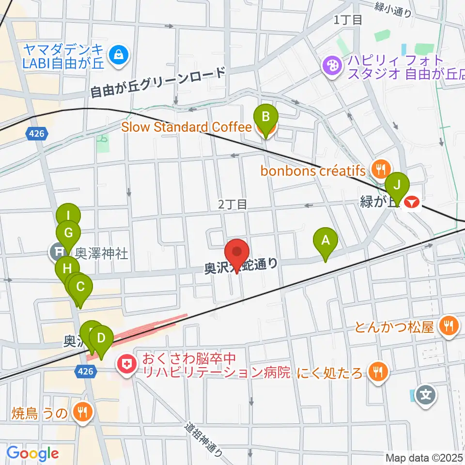 パストラルサウンド周辺のカフェ一覧地図