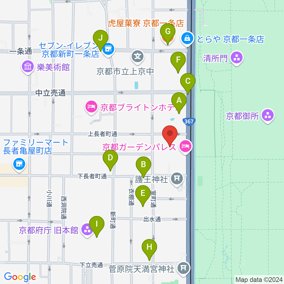 京都KBSホール周辺のカフェ一覧地図