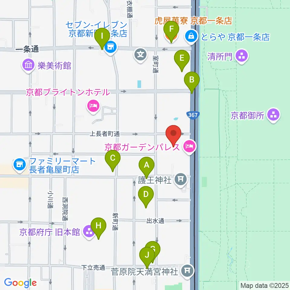 京都KBSホール周辺のカフェ一覧地図