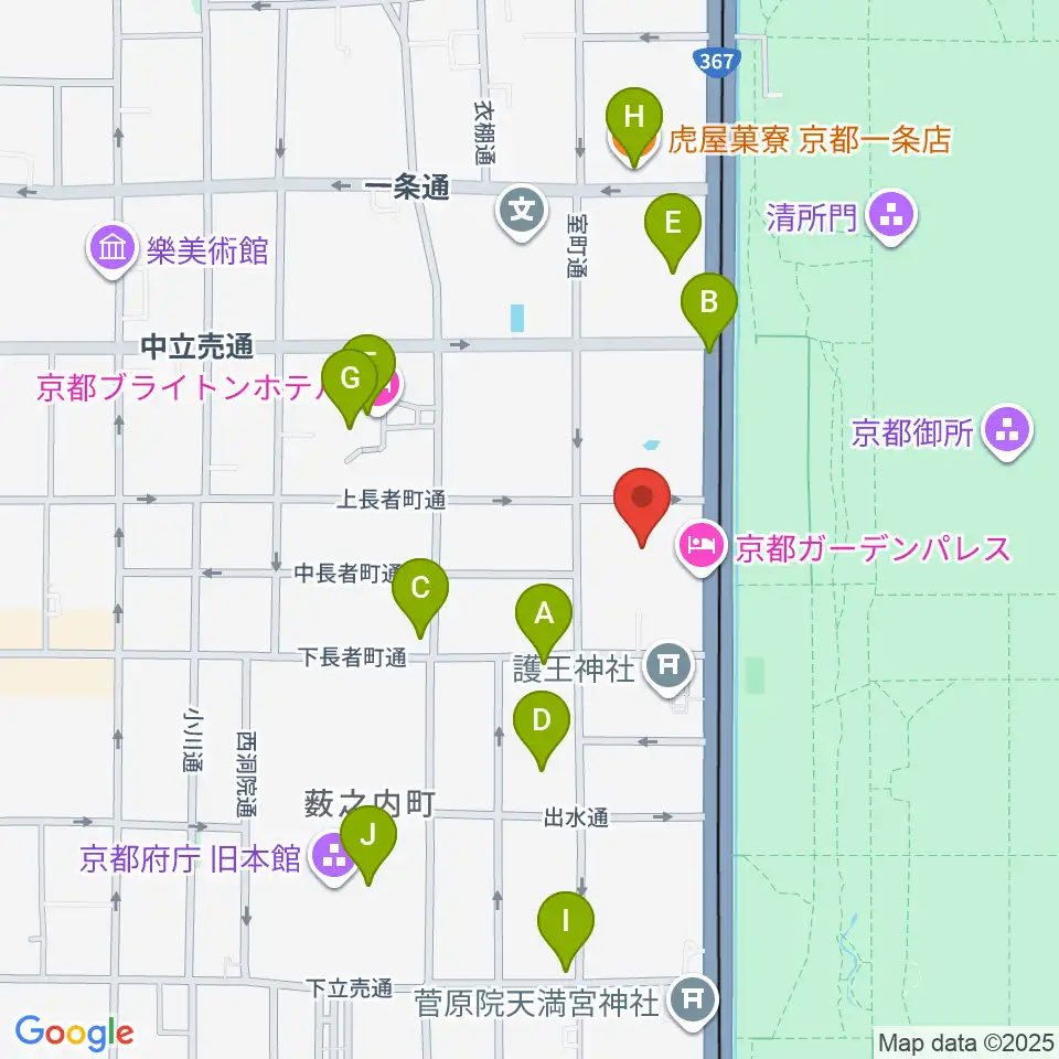 京都KBSホール周辺のカフェ一覧地図