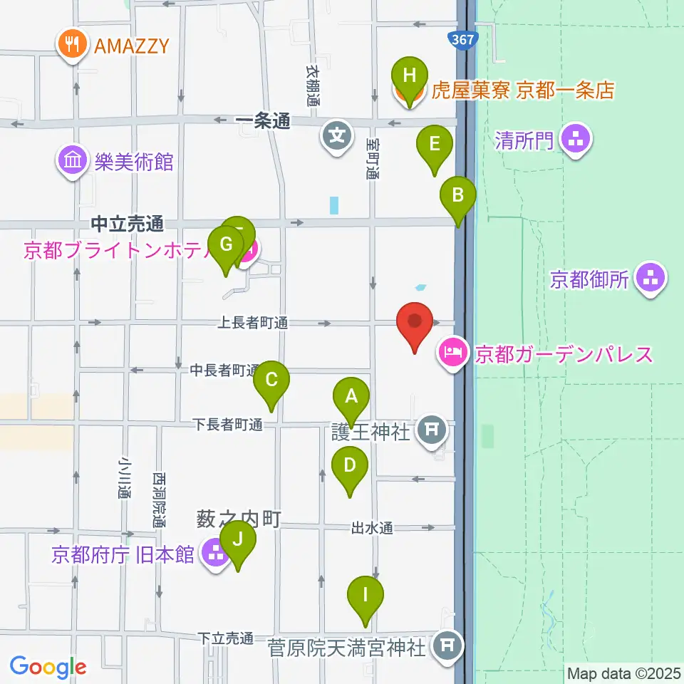 京都KBSホール周辺のカフェ一覧地図