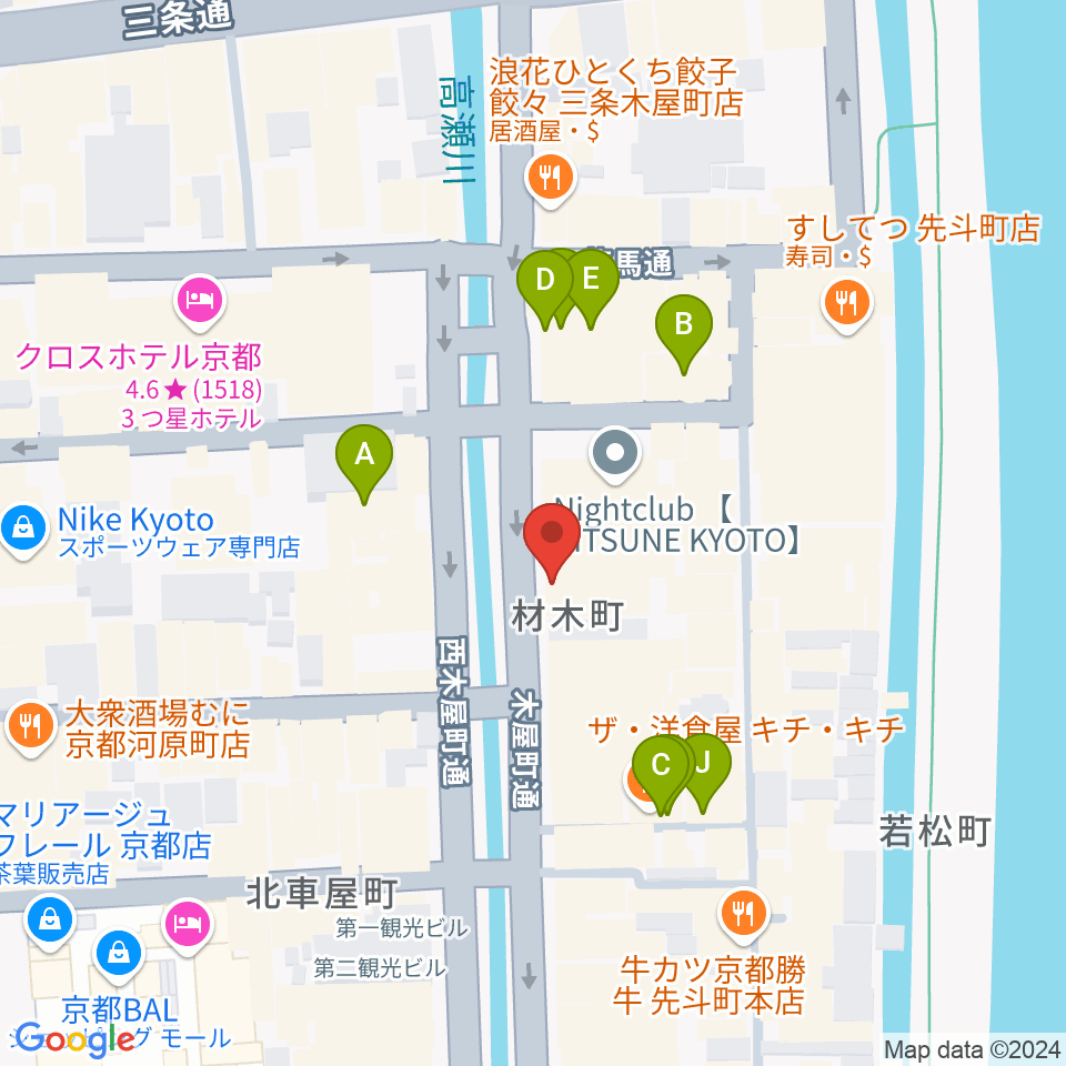 木屋町アバンギルド周辺のカフェ一覧地図