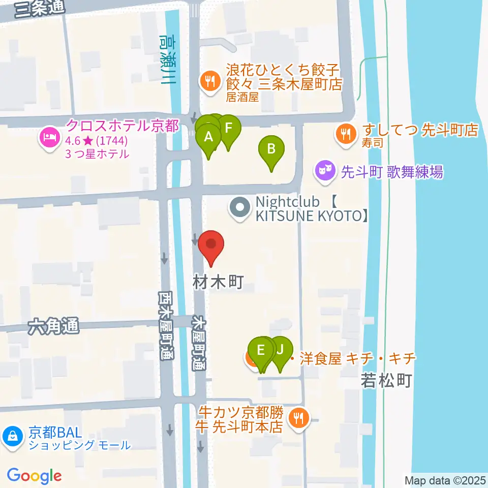 木屋町アバンギルド周辺のカフェ一覧地図