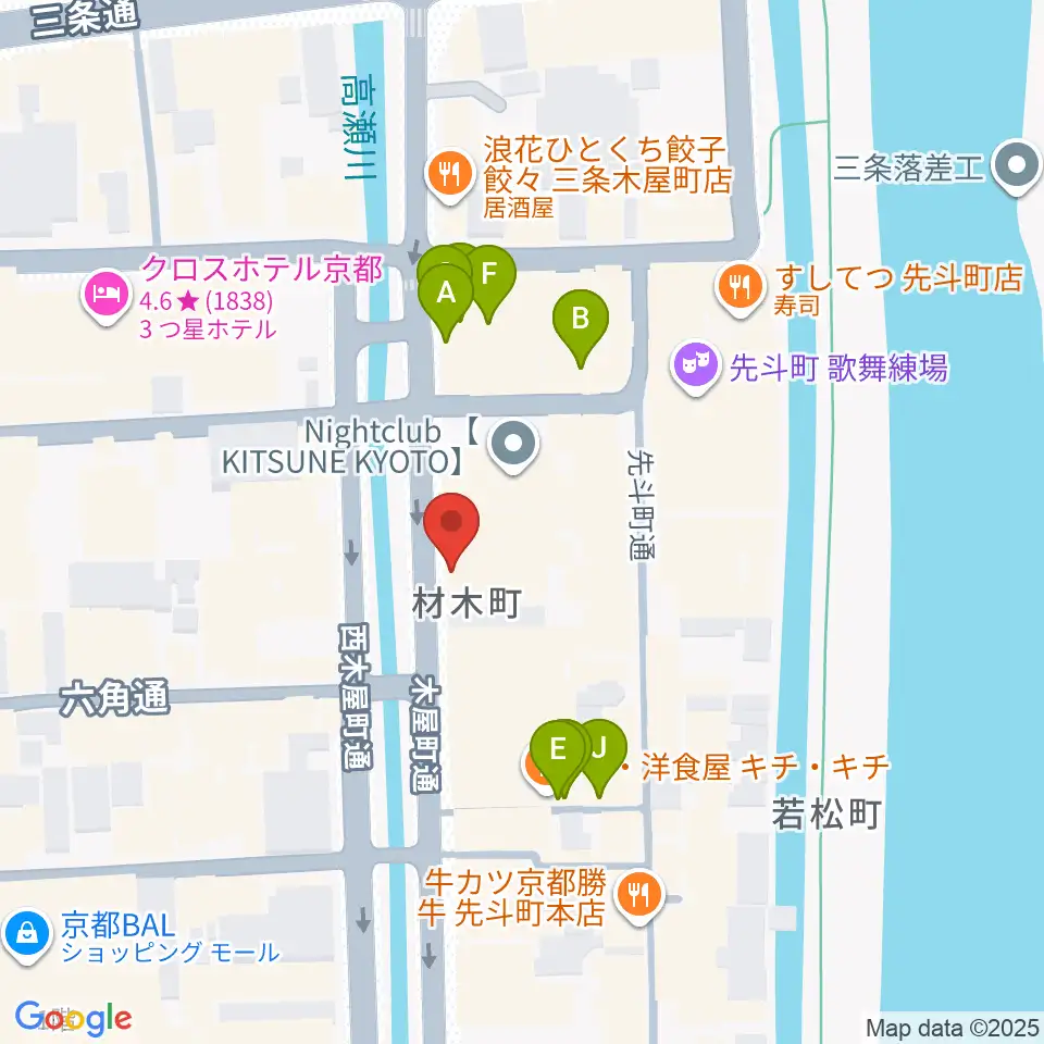 木屋町アバンギルド周辺のカフェ一覧地図