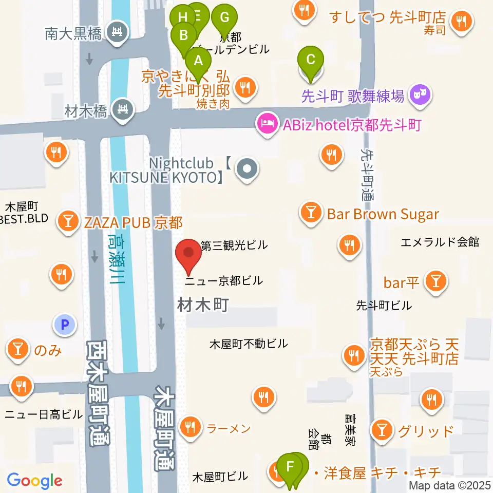 木屋町アバンギルド周辺のカフェ一覧地図